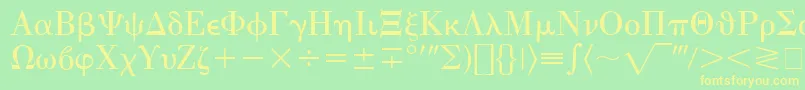 EisagoGreekSsi Font – Yellow Fonts on Green Background