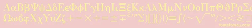 EisagoGreekSsi Font – Yellow Fonts on Pink Background