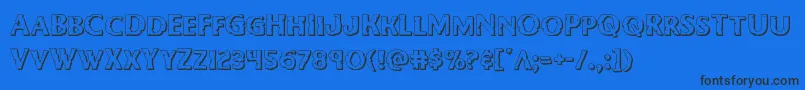 Czcionka Bodyswipers3D – czarne czcionki na niebieskim tle