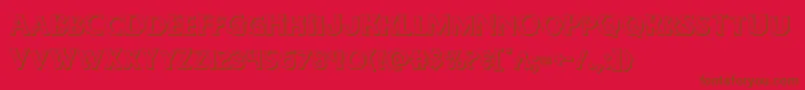 Bodyswipers3D-Schriftart – Braune Schriften auf rotem Hintergrund