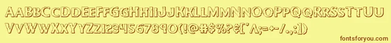 Bodyswipers3D Font – Brown Fonts on Yellow Background