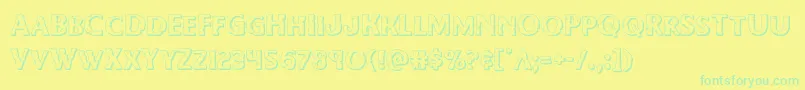フォントBodyswipers3D – 黄色い背景に緑の文字