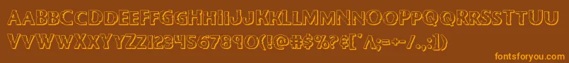 Bodyswipers3D Font – Orange Fonts on Brown Background