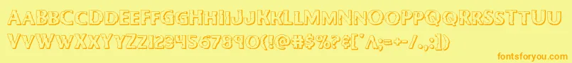 Bodyswipers3D Font – Orange Fonts on Yellow Background
