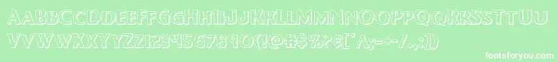 Bodyswipers3D-Schriftart – Weiße Schriften auf grünem Hintergrund