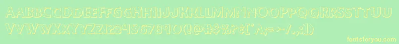Bodyswipers3D-Schriftart – Gelbe Schriften auf grünem Hintergrund