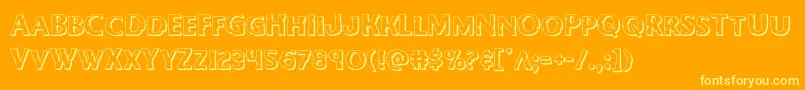 Bodyswipers3D Font – Yellow Fonts on Orange Background