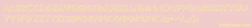 Bodyswipers3D-Schriftart – Gelbe Schriften auf rosa Hintergrund