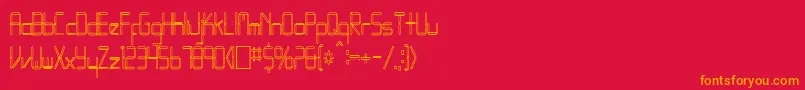 Led Font Hc Font – Orange Fonts on Red Background