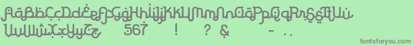 フォントRodjaBold – 緑の背景に灰色の文字