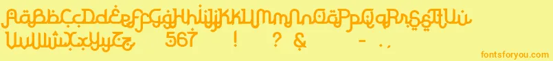 RodjaBold Font – Orange Fonts on Yellow Background