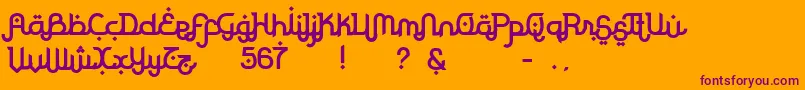RodjaBold Font – Purple Fonts on Orange Background
