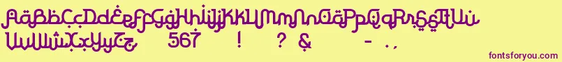 RodjaBold Font – Purple Fonts on Yellow Background