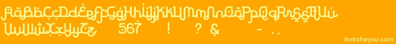 RodjaBold Font – Yellow Fonts on Orange Background