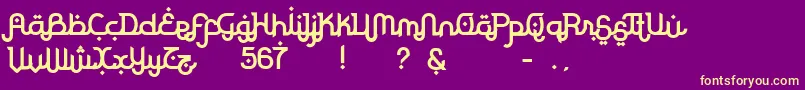 RodjaBold Font – Yellow Fonts on Purple Background