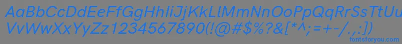 HkgroteskMediumlegacyitalic Font – Blue Fonts on Gray Background