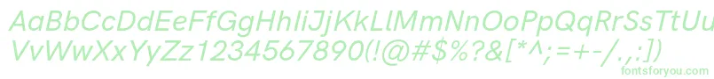 HkgroteskMediumlegacyitalic-Schriftart – Grüne Schriften auf weißem Hintergrund