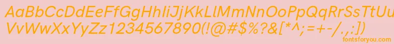 HkgroteskMediumlegacyitalic Font – Orange Fonts on Pink Background