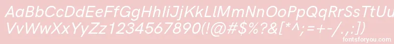 HkgroteskMediumlegacyitalic Font – White Fonts on Pink Background