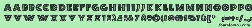 Шрифт Orionradionf – чёрные шрифты на зелёном фоне