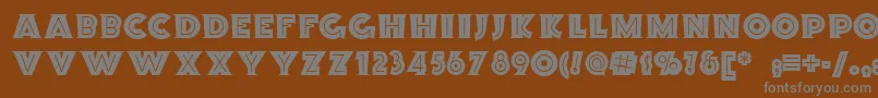 フォントOrionradionf – 茶色の背景に灰色の文字