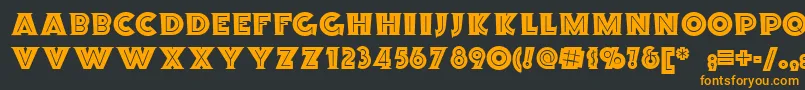 フォントOrionradionf – 黒い背景にオレンジの文字