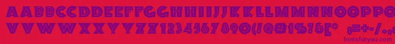 Orionradionf Font – Purple Fonts on Red Background
