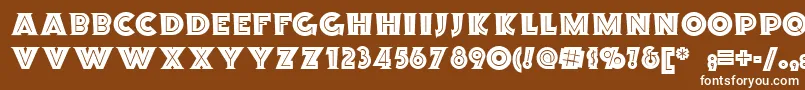 フォントOrionradionf – 茶色の背景に白い文字