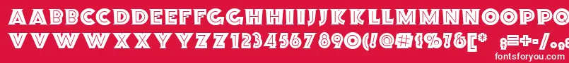 フォントOrionradionf – 赤い背景に白い文字