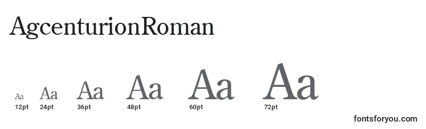 Größen der Schriftart AgcenturionRoman