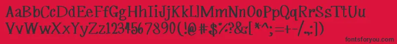 MrfSilverplume Font – Black Fonts on Red Background