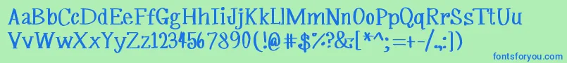 MrfSilverplume Font – Blue Fonts on Green Background