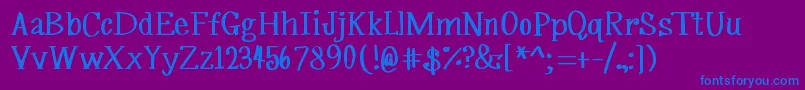 フォントMrfSilverplume – 紫色の背景に青い文字