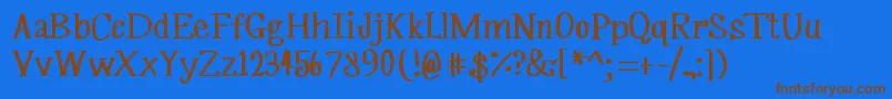 MrfSilverplume Font – Brown Fonts on Blue Background