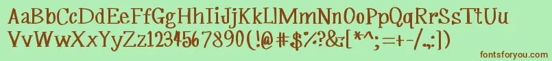 Шрифт MrfSilverplume – коричневые шрифты на зелёном фоне