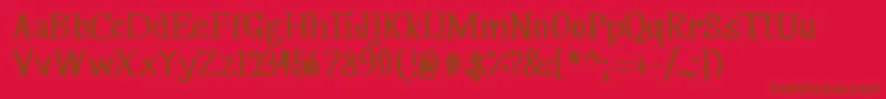 MrfSilverplume Font – Brown Fonts on Red Background