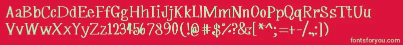 MrfSilverplume Font – Green Fonts on Red Background