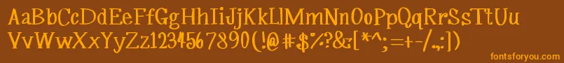 MrfSilverplume Font – Orange Fonts on Brown Background