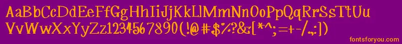 MrfSilverplume Font – Orange Fonts on Purple Background