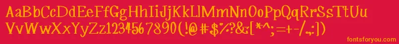 MrfSilverplume Font – Orange Fonts on Red Background