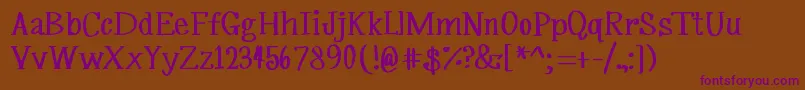 MrfSilverplume Font – Purple Fonts on Brown Background