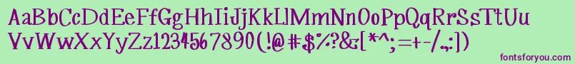 Шрифт MrfSilverplume – фиолетовые шрифты на зелёном фоне