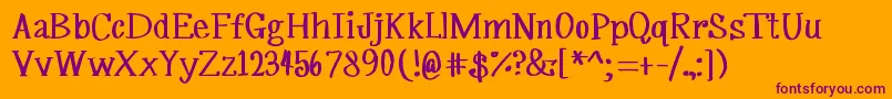 MrfSilverplume Font – Purple Fonts on Orange Background