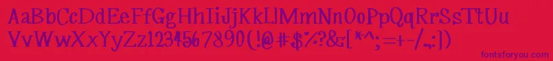 MrfSilverplume Font – Purple Fonts on Red Background