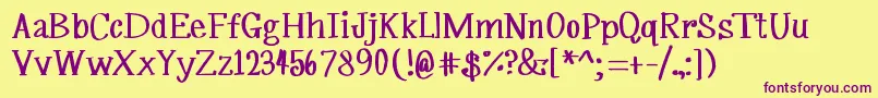 MrfSilverplume Font – Purple Fonts on Yellow Background