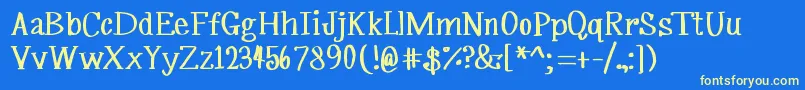 MrfSilverplume Font – Yellow Fonts on Blue Background