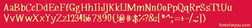 MrfSilverplume-fontti – keltaiset fontit punaisella taustalla