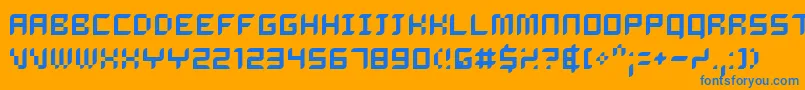 フォントDelirg – オレンジの背景に青い文字