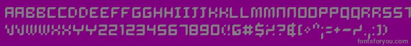 フォントDelirg – 紫の背景に灰色の文字