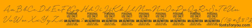 Notera2thinPersonal Font – Black Fonts on Orange Background